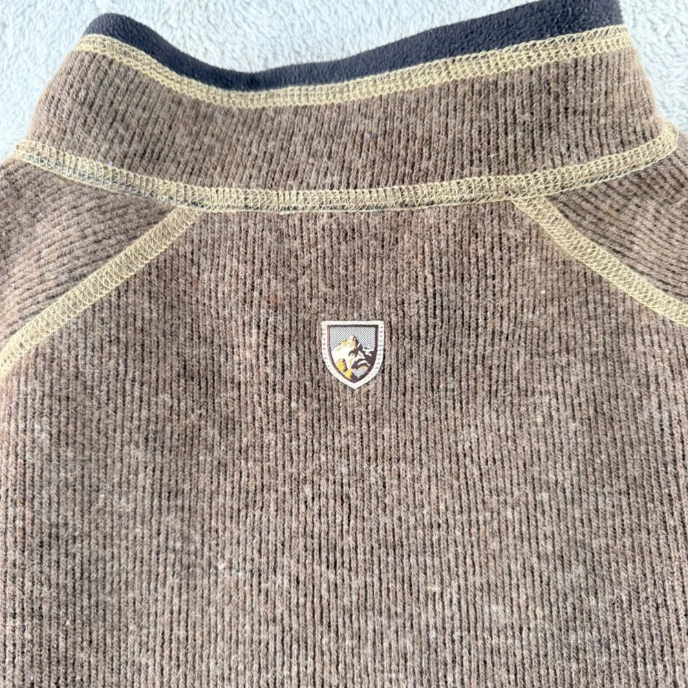 Kuhl Interceptr 1/4 Zip Fleece Wool Blend Pullover Gorpcore Mens Large Brown